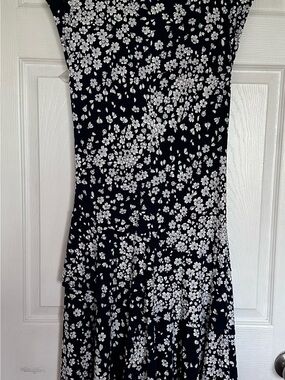 Navy blue and white dress